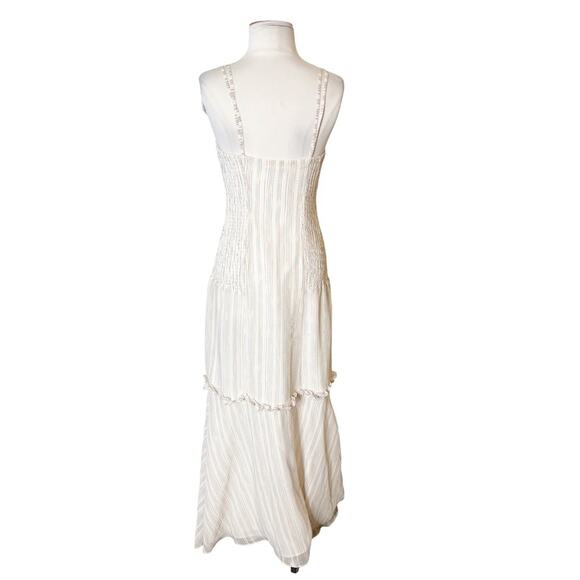 Tularosa Zana Dress in Ivory smocked side maxi dress multicolor stripe - Picture 8 of 8
